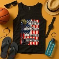 We Sent Our Bravest Support Military Veterans USA Flag Tank Top thumb 4