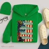 We Sent Our Bravest Support Military Veterans USA Flag Hoodie thumb 4