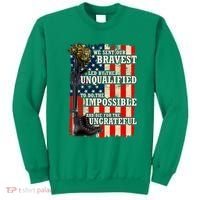 We Sent Our Bravest Support Military Veterans USA Flag Sweatshirt thumb 0