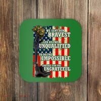 We Sent Our Bravest Support Military Veterans USA Flag Coaster thumb 0