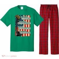 We Sent Our Bravest Support Military Veterans USA Flag Pajama Set thumb 0