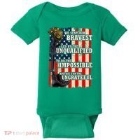 We Sent Our Bravest Support Military Veterans USA Flag Baby Bodysuit thumb 0