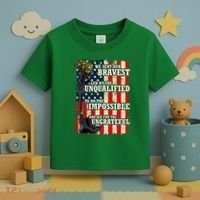 We Sent Our Bravest Support Military Veterans USA Flag Toddler T-Shirt thumb 3