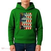 We Sent Our Bravest Support Military Veterans USA Flag Kids Hoodie thumb 4