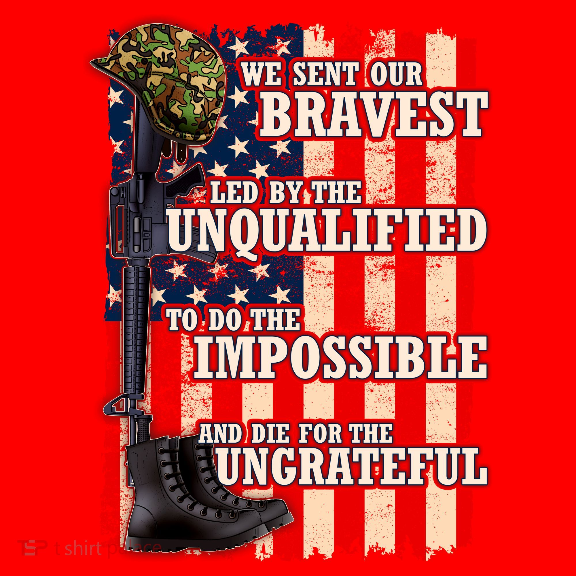 We Sent Our Bravest Support Military Veterans USA Flag Santa Hat