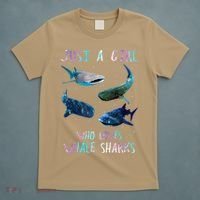 Watercolor Shark Ocean Just A Girl Who Loves Whale Sharks T-Shirt thumb 5