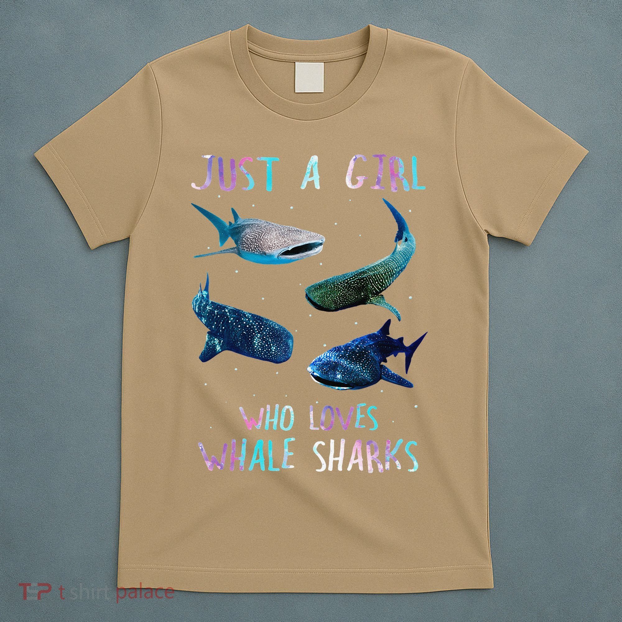 Watercolor Shark Ocean Just A Girl Who Loves Whale Sharks T-Shirt