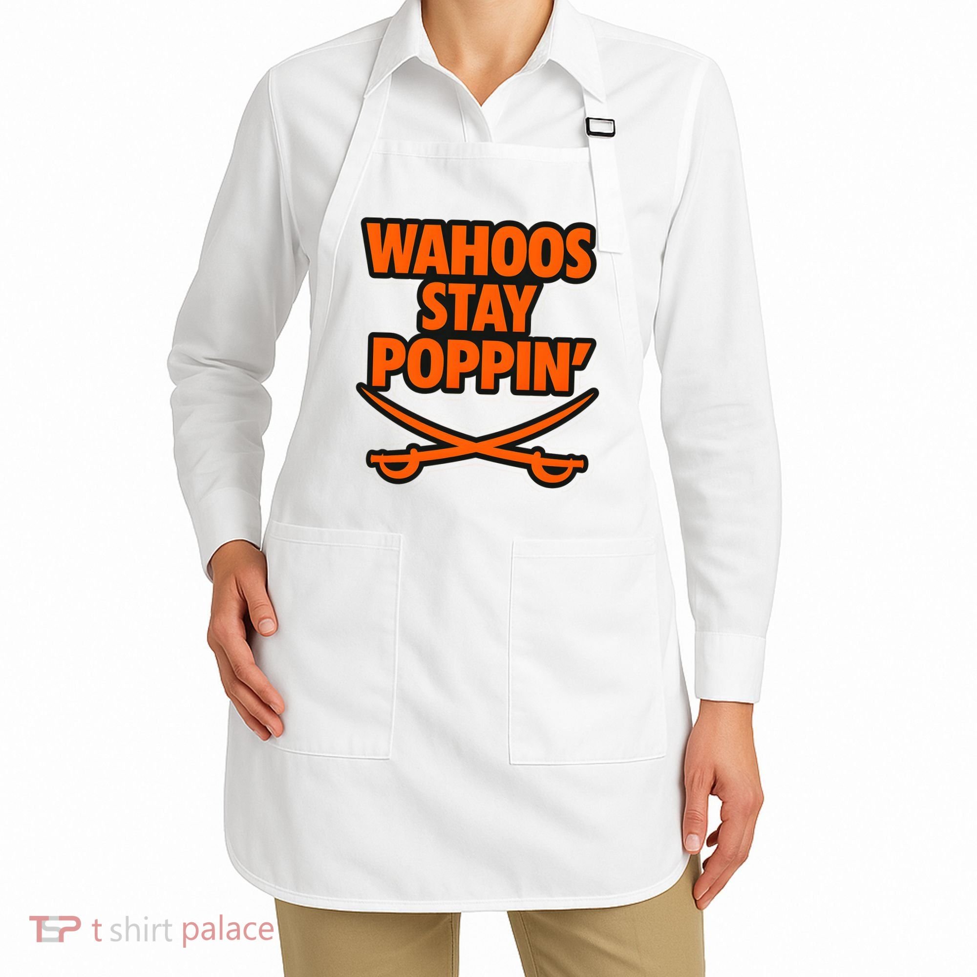Wahoos Stay Poppin Funny Football Apron