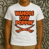 Wahoos Stay Poppin Funny Football T-Shirt thumb 3