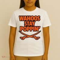 Wahoos Stay Poppin Funny Football T-Shirt thumb 4