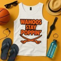 Wahoos Stay Poppin Funny Football Tank Top thumb 4