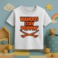 Wahoos Stay Poppin Funny Football Toddler T-Shirt thumb 3