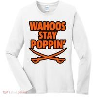Wahoos Stay Poppin Funny Football Women's Long Sleeve Shirt thumb 0