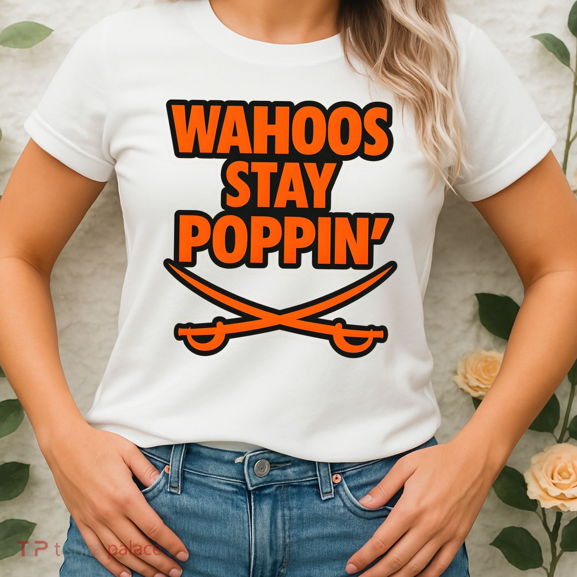 Wahoos Stay Poppin Funny Football Women's T-Shirt