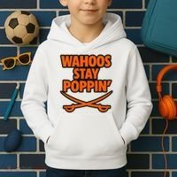 Wahoos Stay Poppin Funny Football Kids Hoodie thumb 2
