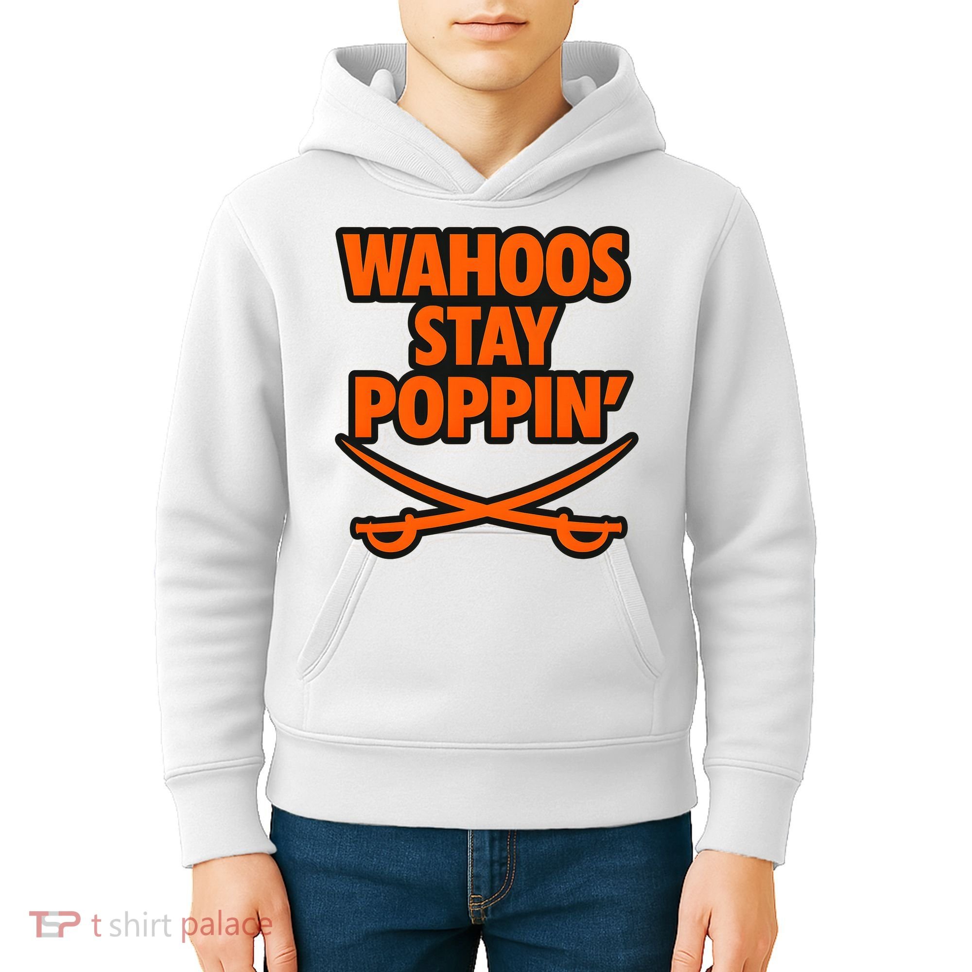 Wahoos Stay Poppin Funny Football Kids Hoodie