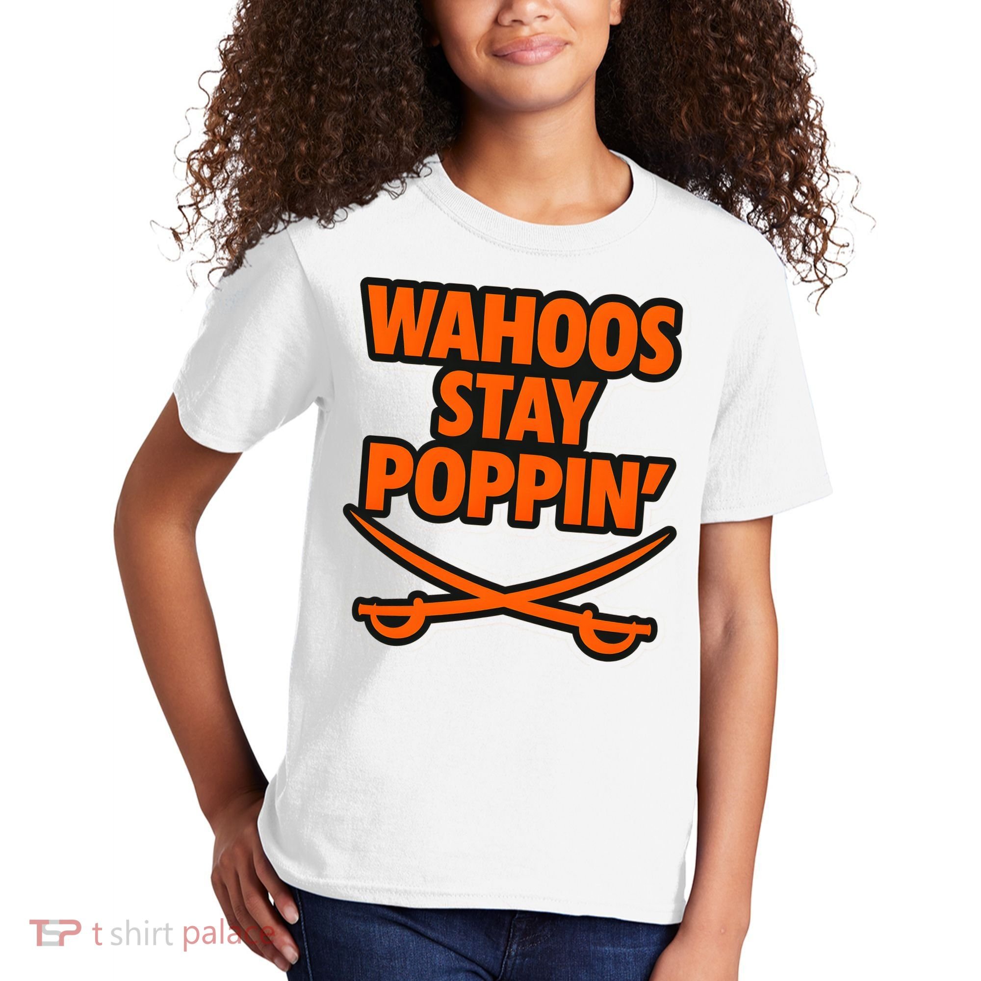 Wahoos Stay Poppin Funny Football Kids T-Shirt