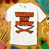 Wahoos Stay Poppin Funny Football Kids T-Shirt thumb 3