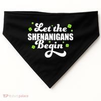 Womens St Patricks Day Let The Shenanigans Begin Shamrock Clover USA-Made Doggie Bandana thumb 0