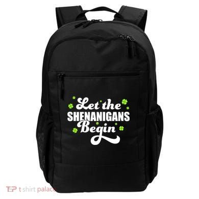 Womens St Patricks Day Let The Shenanigans Begin Shamrock Clover Backpack