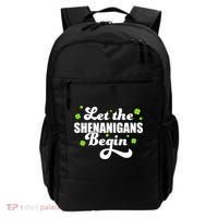 Womens St Patricks Day Let The Shenanigans Begin Shamrock Clover Backpack thumb 0