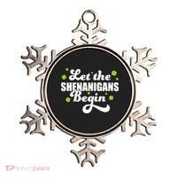 Womens St Patricks Day Let The Shenanigans Begin Shamrock Clover Ornament thumb 0