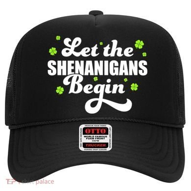 Womens St Patricks Day Let The Shenanigans Begin Shamrock Clover Hat