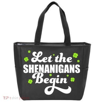 Womens St Patricks Day Let The Shenanigans Begin Shamrock Clover Bag