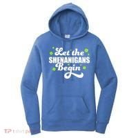Womens St Patricks Day Let The Shenanigans Begin Shamrock Clover Women's Hoodie thumb 0