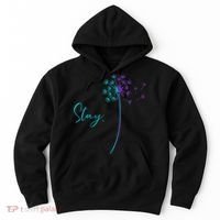 Wo Suicide Prevention Dandelion Teal and Purple Stay Semicolon Hoodie thumb 0