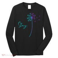 Wo Suicide Prevention Dandelion Teal and Purple Stay Semicolon Long Sleeve Shirt thumb 0