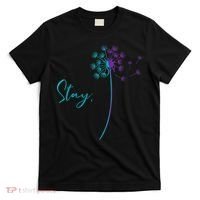 Wo Suicide Prevention Dandelion Teal and Purple Stay Semicolon T-Shirt thumb 0