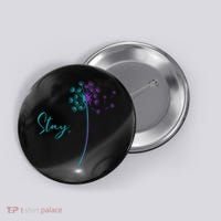 Wo Suicide Prevention Dandelion Teal and Purple Stay Semicolon Button thumb 0