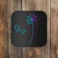 Wo Suicide Prevention Dandelion Teal and Purple Stay Semicolon Coaster thumb 0
