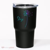 Wo Suicide Prevention Dandelion Teal and Purple Stay Semicolon Tumbler thumb 0