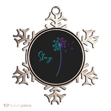 Wo Suicide Prevention Dandelion Teal and Purple Stay Semicolon Ornament