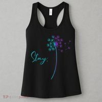 Wo Suicide Prevention Dandelion Teal and Purple Stay Semicolon Women's Tank Top thumb 3