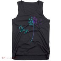 Wo Suicide Prevention Dandelion Teal and Purple Stay Semicolon Tank Top thumb 0