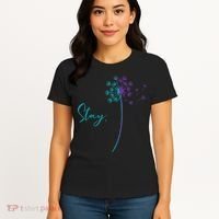 Wo Suicide Prevention Dandelion Teal and Purple Stay Semicolon Women's T-Shirt thumb 4
