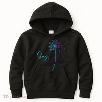 Wo Suicide Prevention Dandelion Teal and Purple Stay Semicolon Kids Hoodie thumb 0