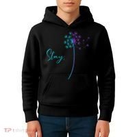 Wo Suicide Prevention Dandelion Teal and Purple Stay Semicolon Kids Hoodie thumb 4