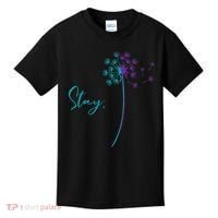 Wo Suicide Prevention Dandelion Teal and Purple Stay Semicolon Kids T-Shirt thumb 0