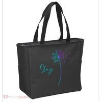 Wo Suicide Prevention Dandelion Teal and Purple Stay Semicolon Tote Bag thumb 2