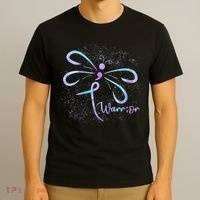 Wo Suicide Prevention Awareness Dragonfly Semicolon T-Shirt thumb 3