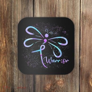 Wo Suicide Prevention Awareness Dragonfly Semicolon Coaster