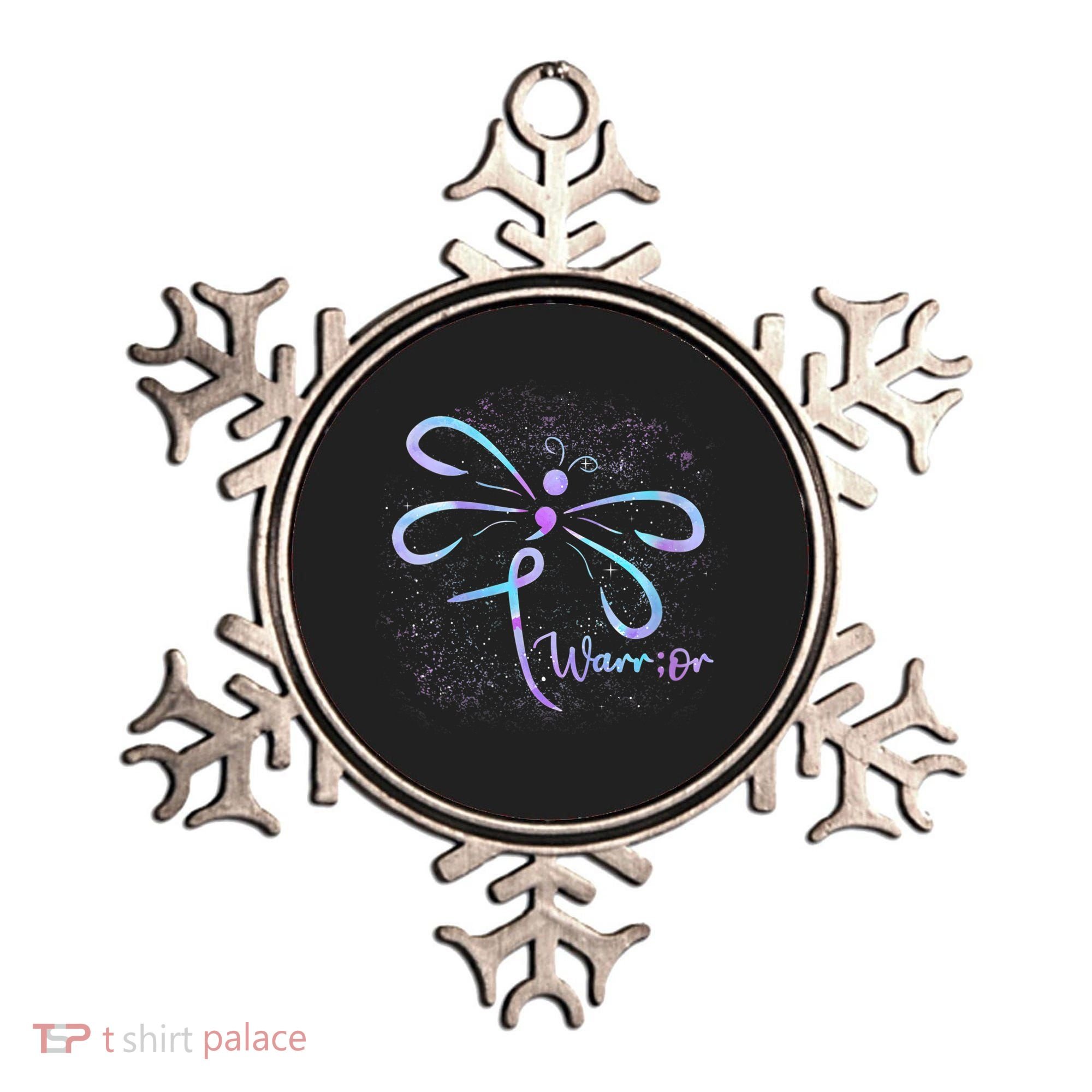 Wo Suicide Prevention Awareness Dragonfly Semicolon Ornament
