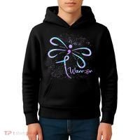 Wo Suicide Prevention Awareness Dragonfly Semicolon Kids Hoodie thumb 4