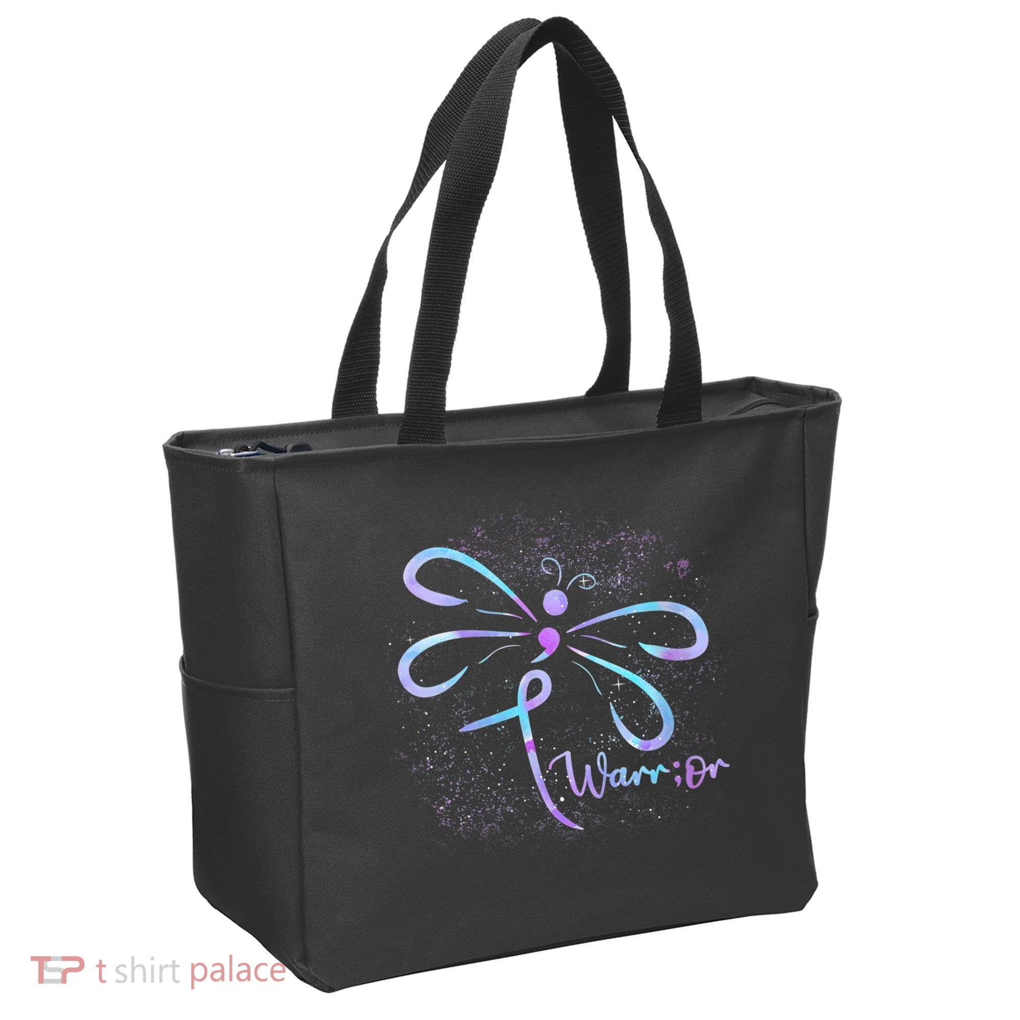Wo Suicide Prevention Awareness Dragonfly Semicolon Tote Bag