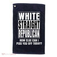 White Straight Republican How Else Can I Piss You Off Today Golf Towel thumb 0
