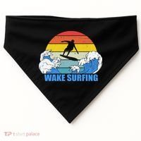 Wake Surfing Retro Sunset USA-Made Doggie Bandana thumb 0